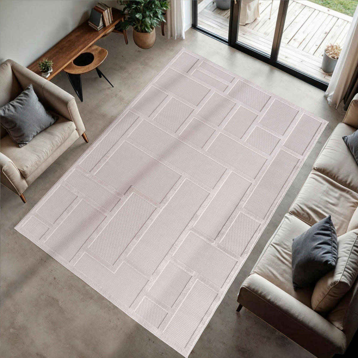 Ayyildiz Kurzflorteppich DOHA creme B/L: ca. 80x150 cm DOHA - creme (80,00/150,00cm) - Ayyildiz