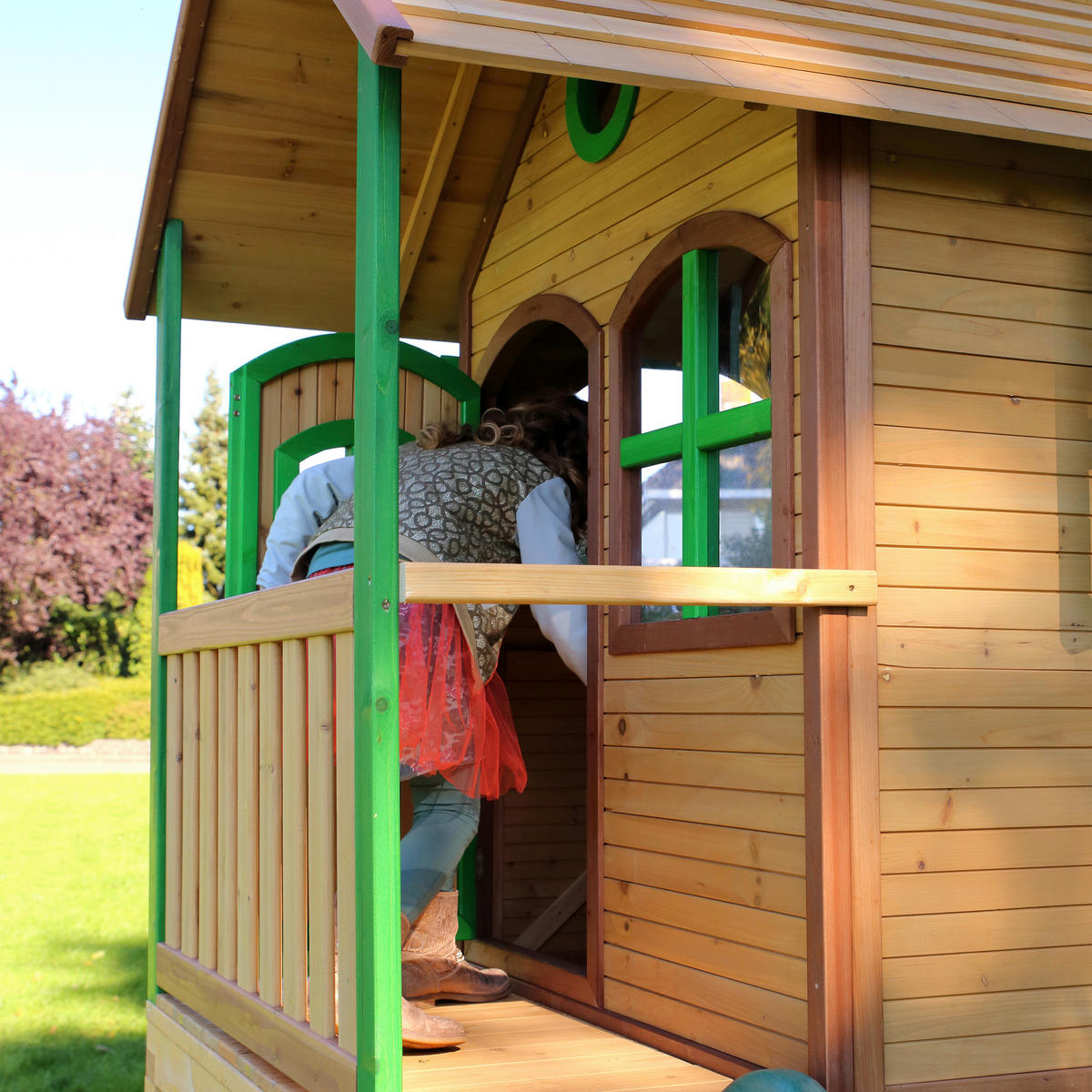 AXI Spielhaus Laura braun B/H/L: ca. 318x272x191 cm Laura - braun/grün (191,00/318,00/272,00cm) - AXI