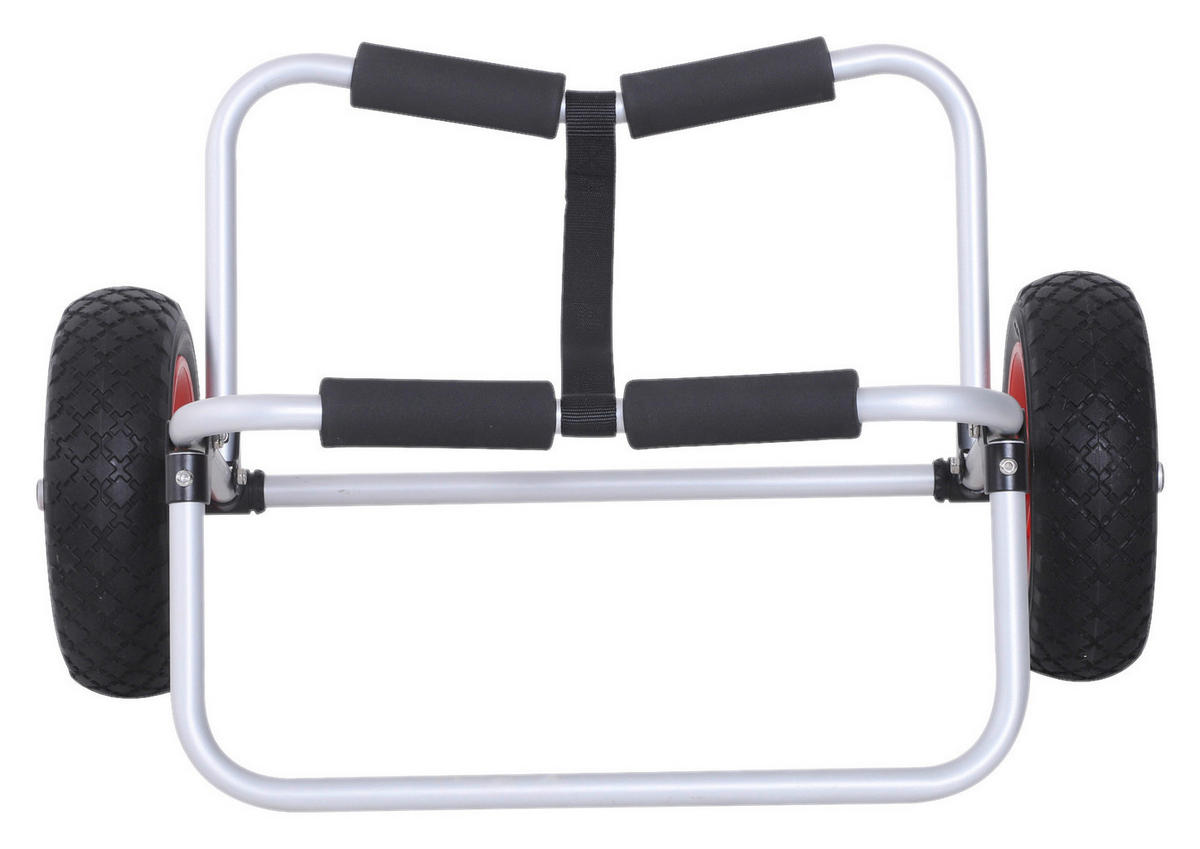 HOMCOM Kanuwagen silber Aluminium Kanuwagen gepolstert - rot/schwarz - HOMCOM