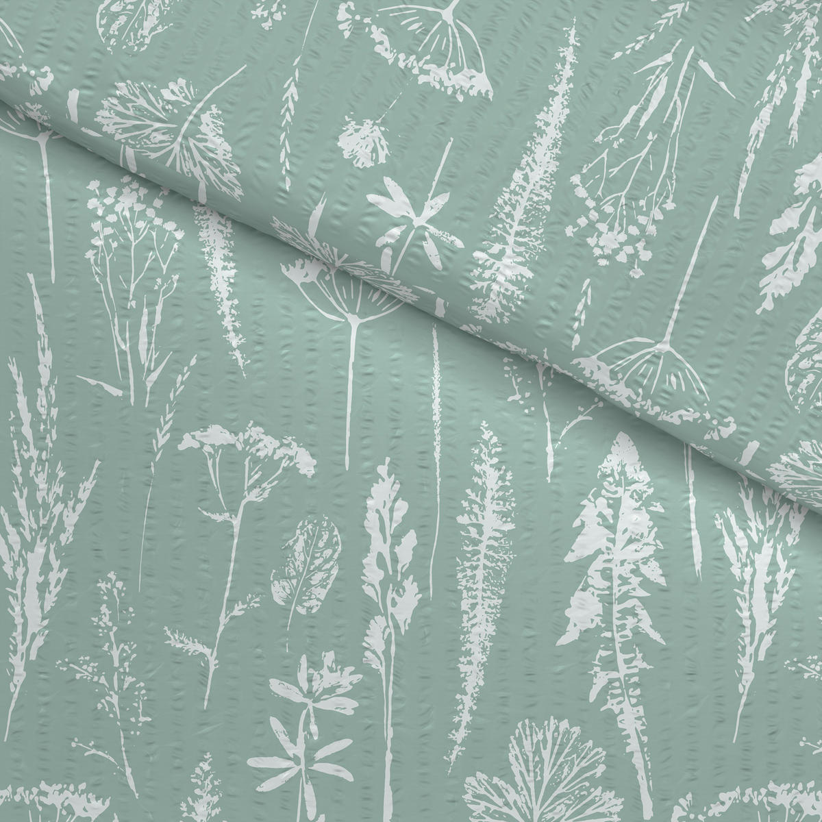 Baumwoll Bettwäsche Seersucker Bettwäsche_Seersucker grün - grün (135,00/200,00cm)