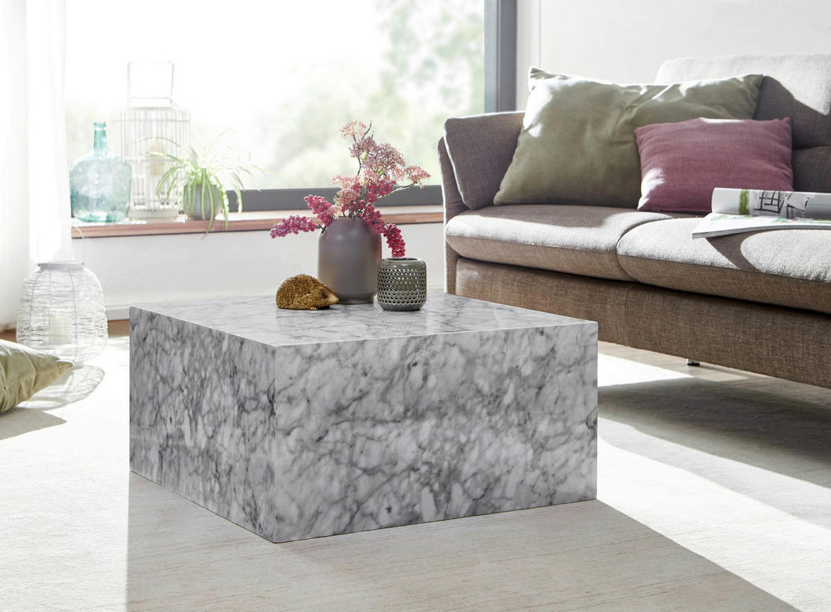 Couchtisch weiß B/H/T: ca. 60x30x60 cm Couchtisch MONOBLOC - weiß (60,00/30,00/60,00cm) - Wohnling