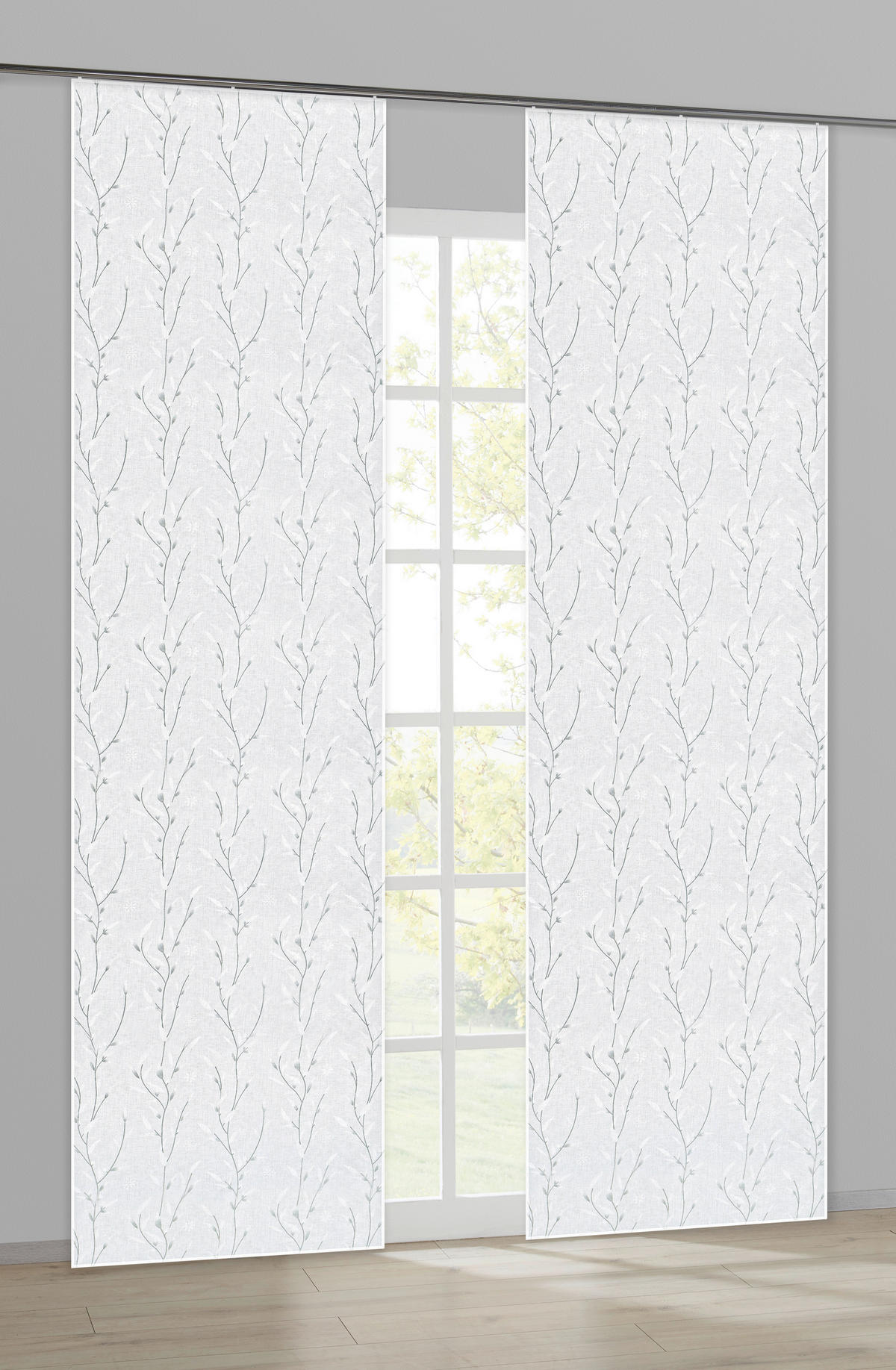 POCOline Schiebevorhang Barbara grau B/L: ca. 60x245 cm Barbara - grau (60,00/245,00cm) - POCOline