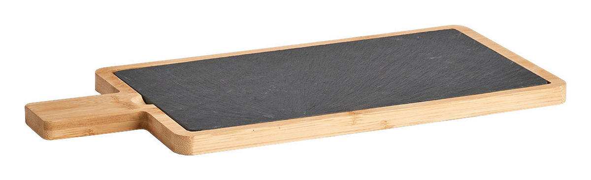 Zeller Schneide-/Servierbrett Schneid-/u.Servierbrett - natur/schwarz (40,00/19,00/1,50cm) - Zeller