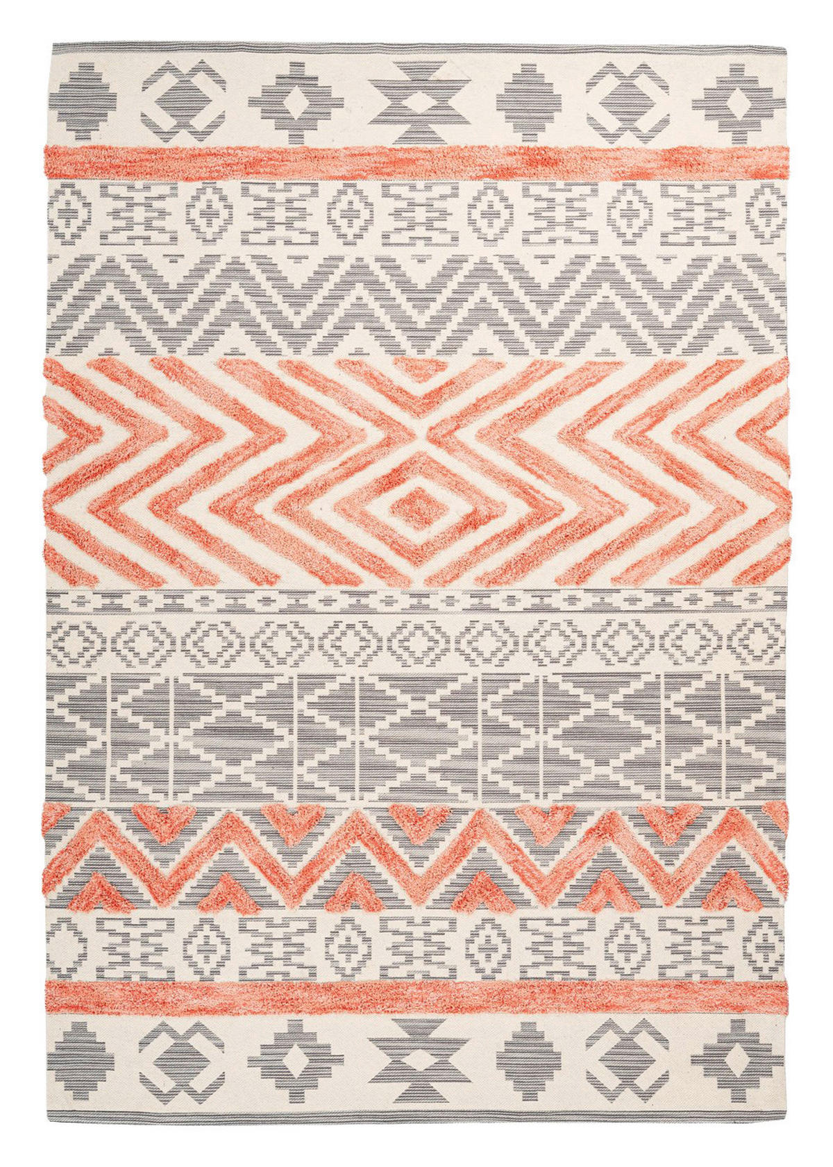 Arte Espina Kurzflorteppich Ethnie 125 grau B/H/L: ca. 200x1x290 cm Ethnie 125 - apricot/grau (290,00/200,00/1,00cm) - Arte Espina