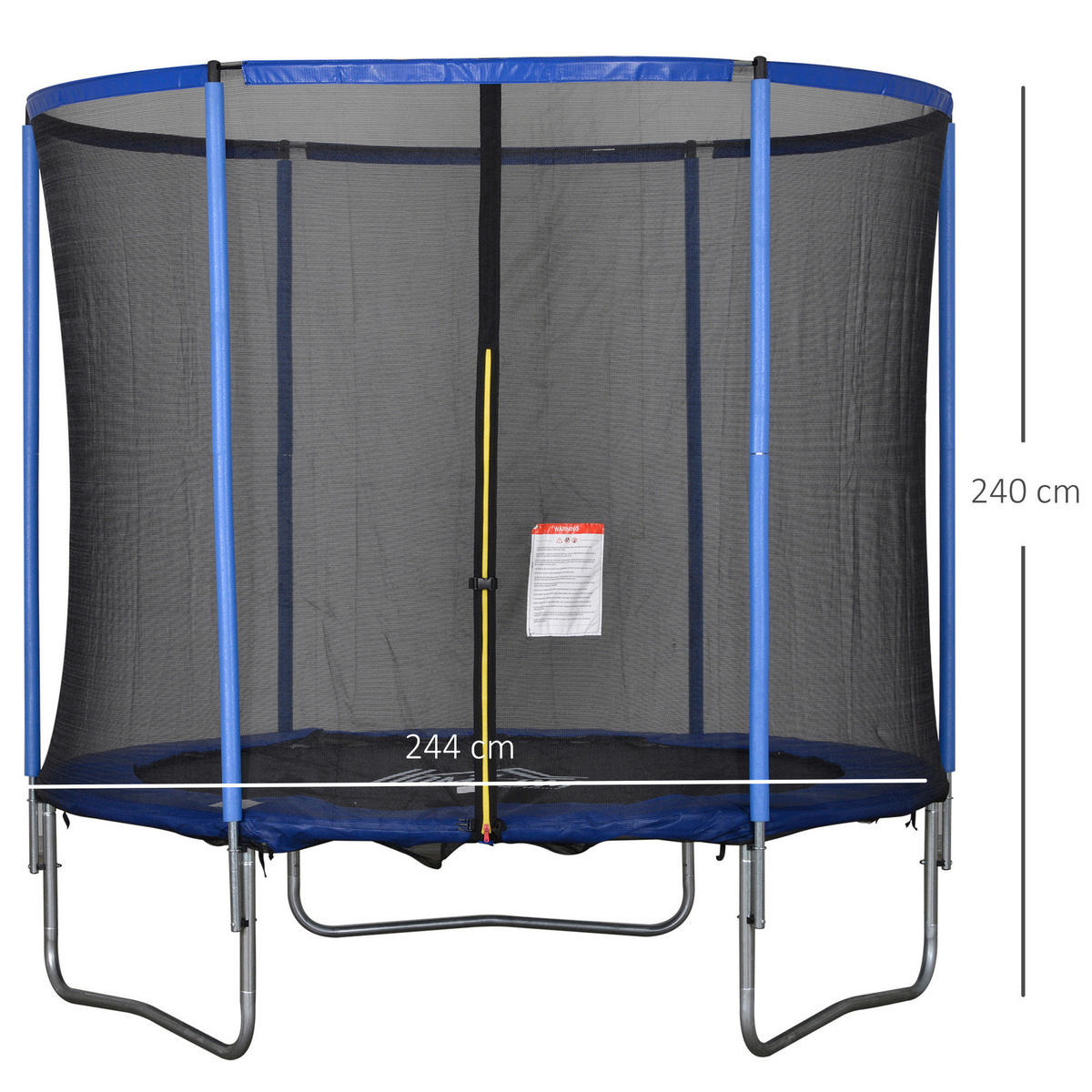 HOMCOM Trampolin blau B/H/L: ca. 244x244x240 cm Gartentrampolin - blau/schwarz (240,00/244,00/244,00cm) - HOMCOM