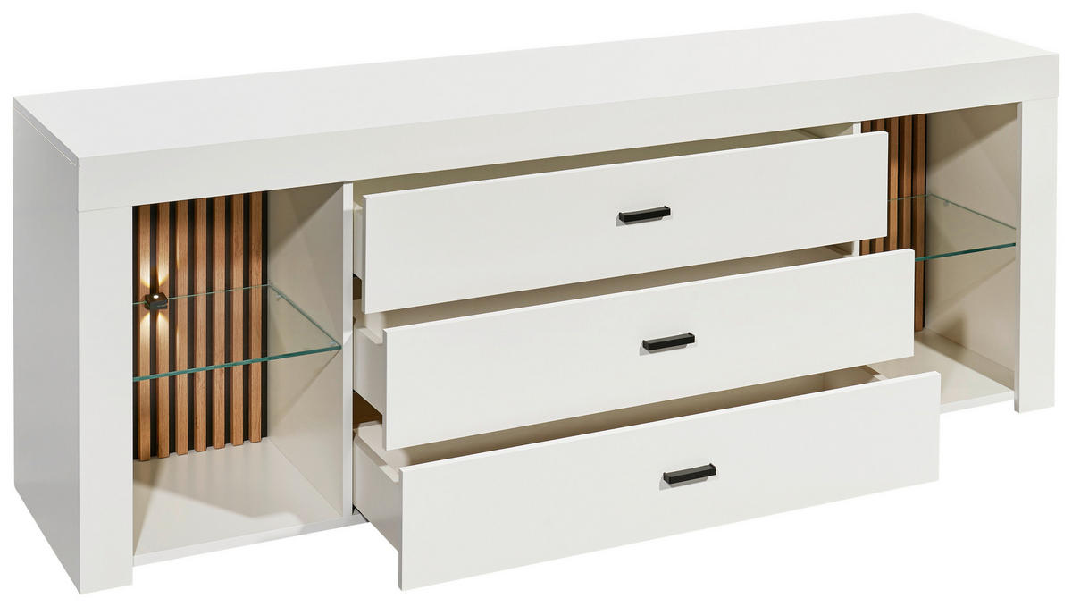 TV-Lowboard Rosalie weiß Eiche Evoke Coast Nachbildung B/H/T: ca. 179x67x44 cm Rosalie - Eiche/weiß (179,00/67,00/44,00cm)