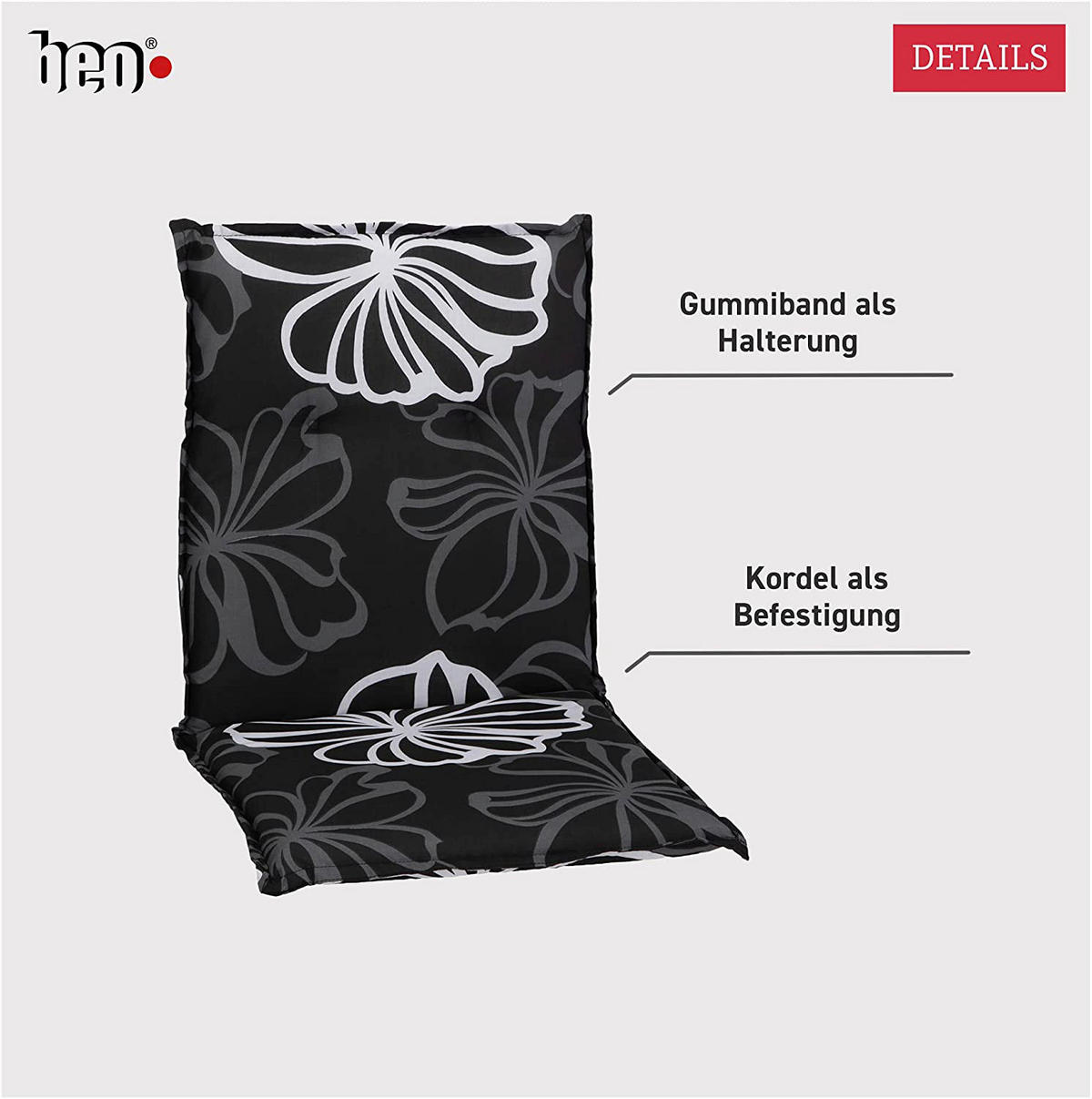 Beo Saumauflage für Niedriglehner schwarz Polyester-Mischgewebe B/H/L: ca. 50x6x101 cm 2er Set Saumauflage_für_Niedriglehner_2er - weiß/schwarz (101,00/50,00/6,00cm) - Beo