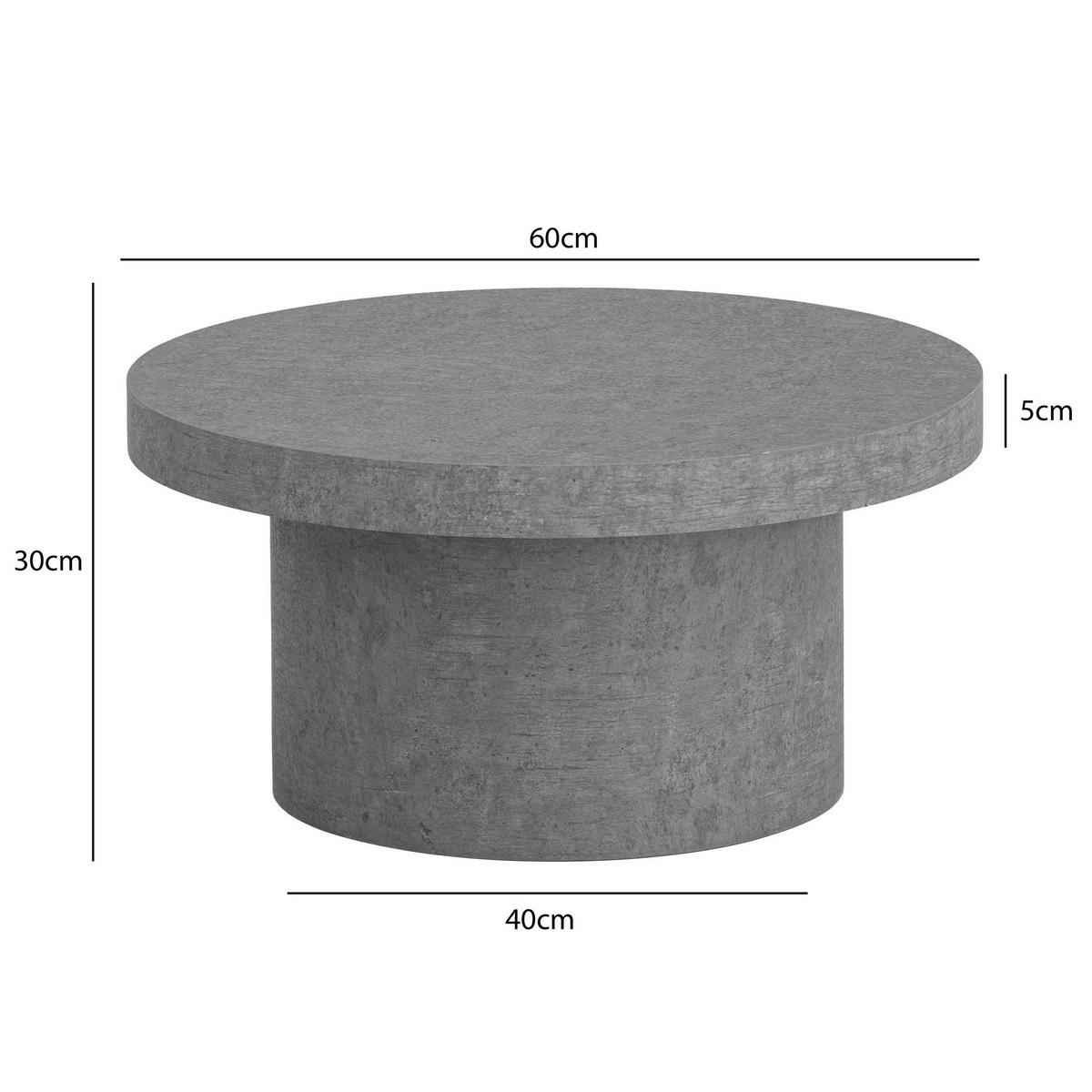Couchtisch Beton Optik B/H/T: ca. 60x30x60 cm Couchtisch - Beton (60,00/30,00/60,00cm) - Wohnling