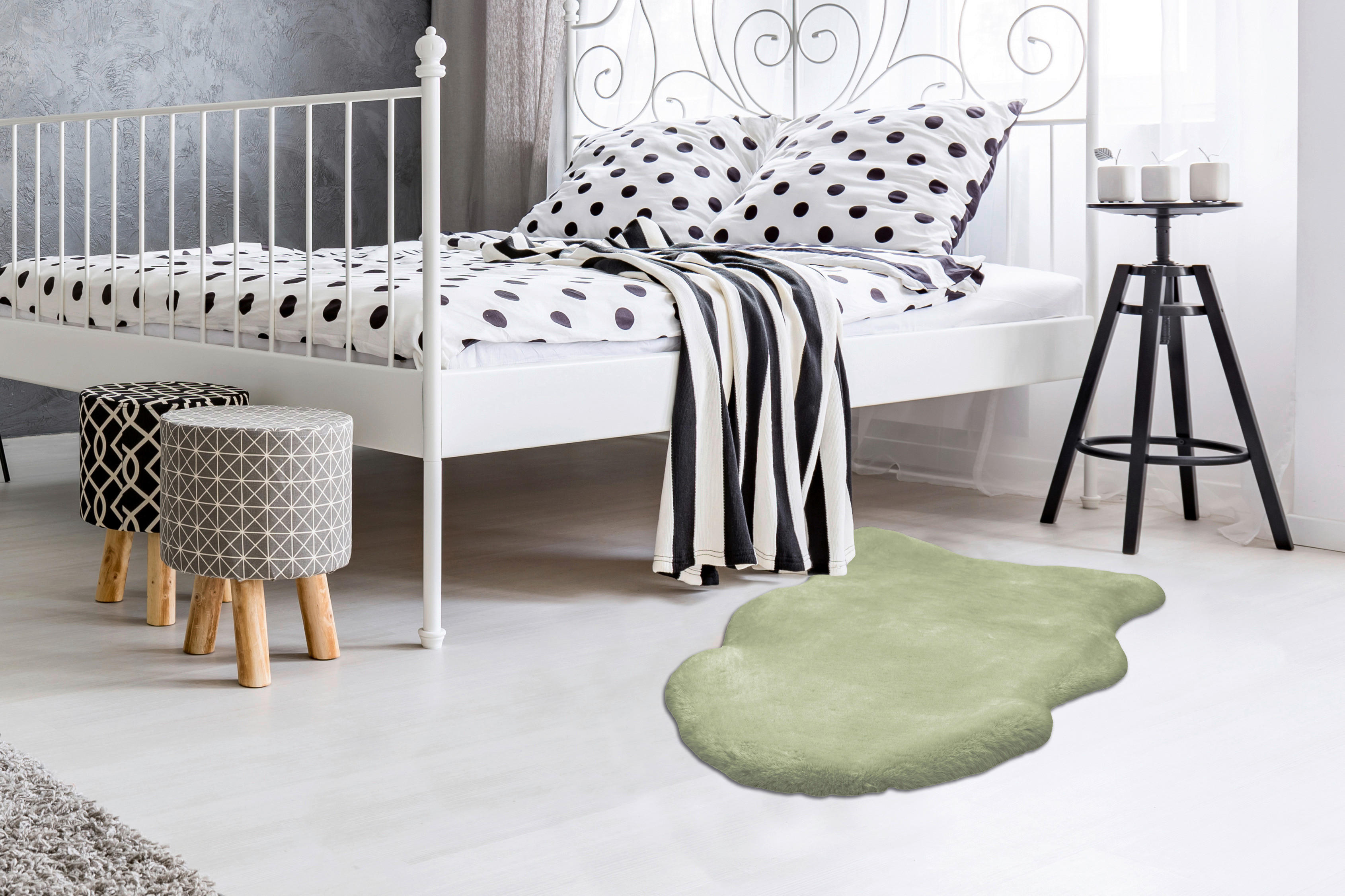Arte Espina Hochflorteppich Rabbit Sheepskin 225 mint B/H/L: ca. 60x3,5x90 cm Rabbit Sheepskin 225 - mint (90,00/60,00/3,50cm) - Arte Espina