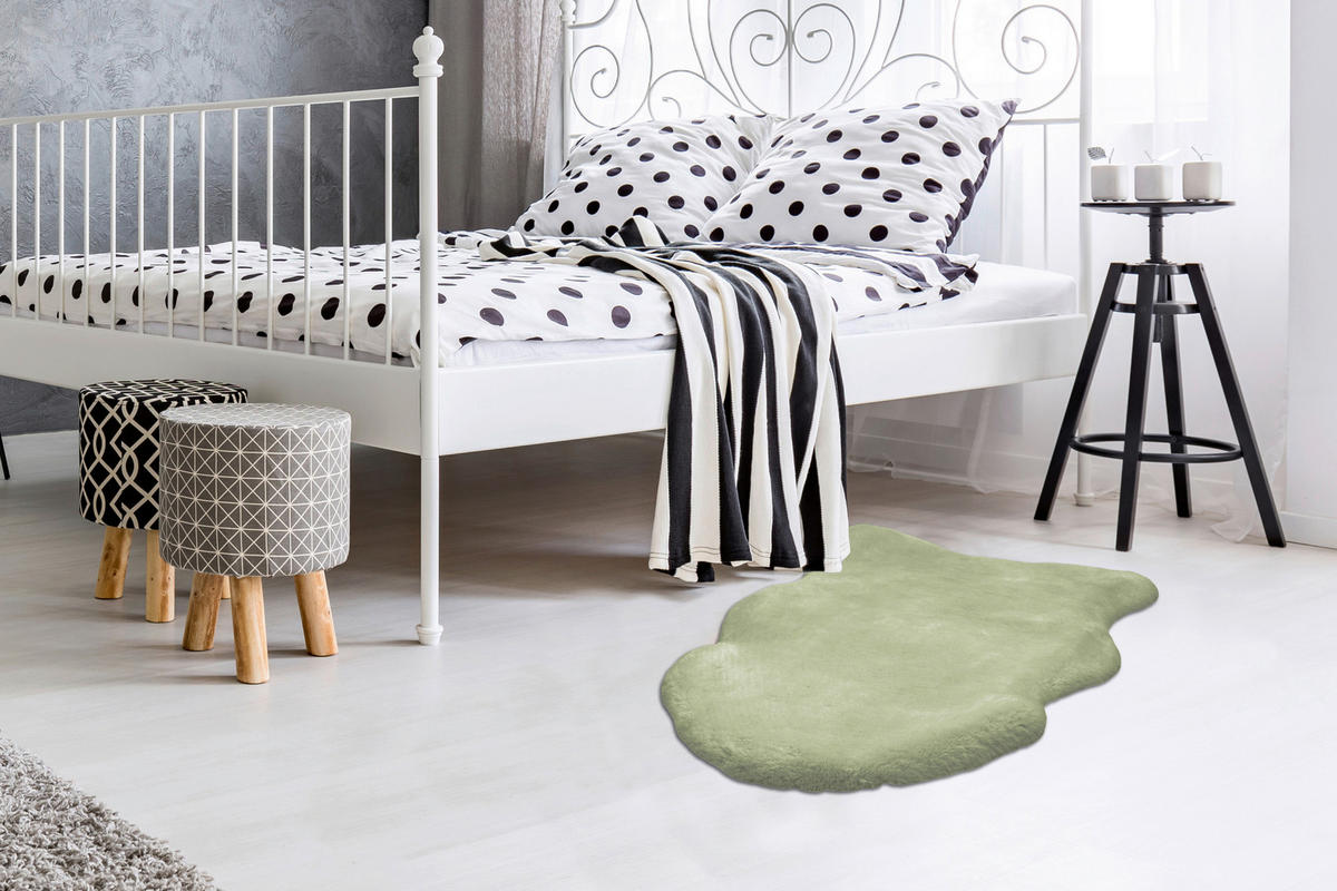 Arte Espina Hochflorteppich Rabbit Sheepskin 225 mint B/H/L: ca. 60x3,5x90 cm Rabbit Sheepskin 225 - mint (90,00/60,00/3,50cm) - Arte Espina