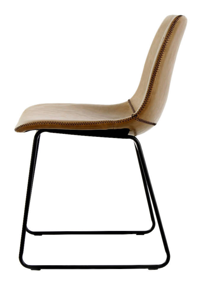 Stuhl Caila 100 2er hellbraun Kunstleder B/H/T: ca. 47,5x82x56 cm Caila 100 2er - schwarz/hellbraun (47,50/82,00/56,00cm) - 360 Living