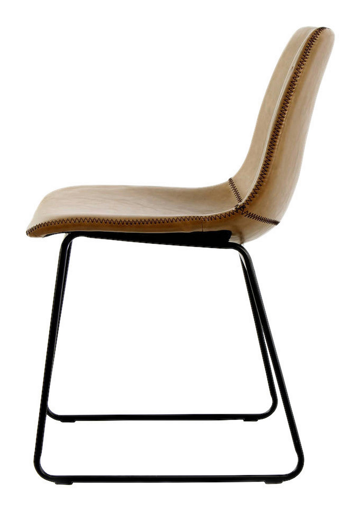 Stuhl Caila 100 2er hellbraun Kunstleder B/H/T: ca. 47,5x82x56 cm Caila 100 2er - schwarz/hellbraun (47,50/82,00/56,00cm) - 360 Living