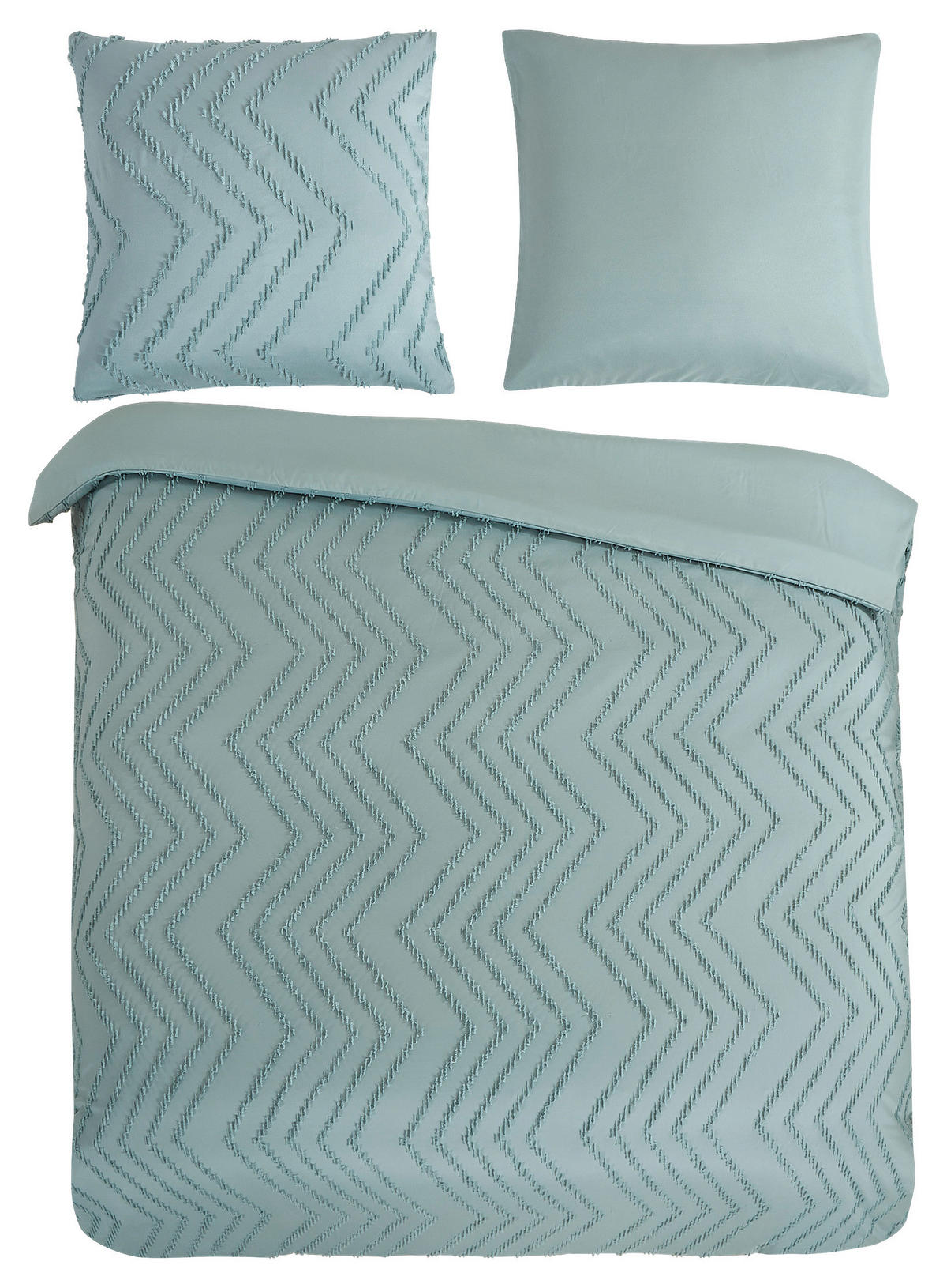 Bettwäsche Zigzag salbei Polyester B/L: ca. 200x200 cm Zigzag - salbei (200,00/200,00cm) - Pure