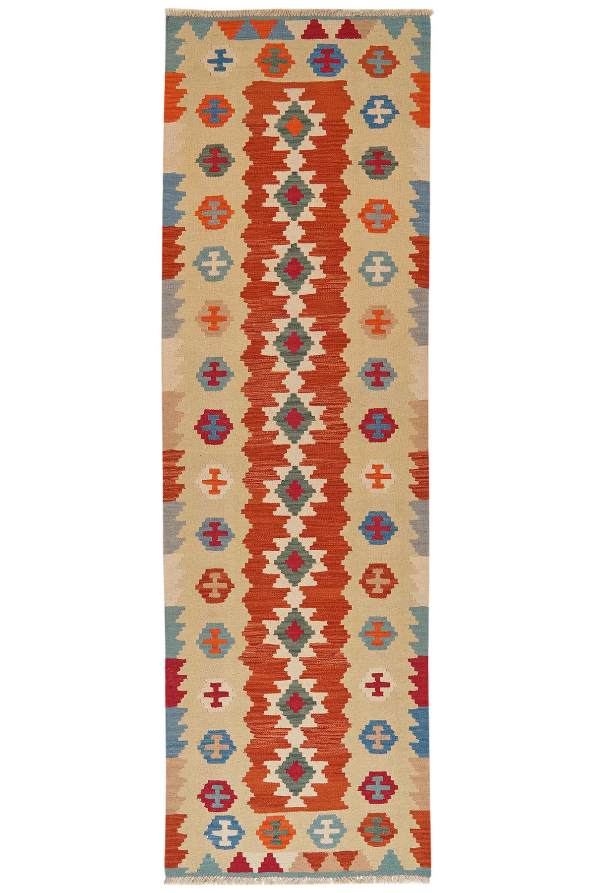 PersaTepp Teppich Kelim Gashgai beige B/H/L: ca. 90x1x290 cm Kelim Gashgai - beige/rot (290,00/90,00/1,00cm) - PersaTepp