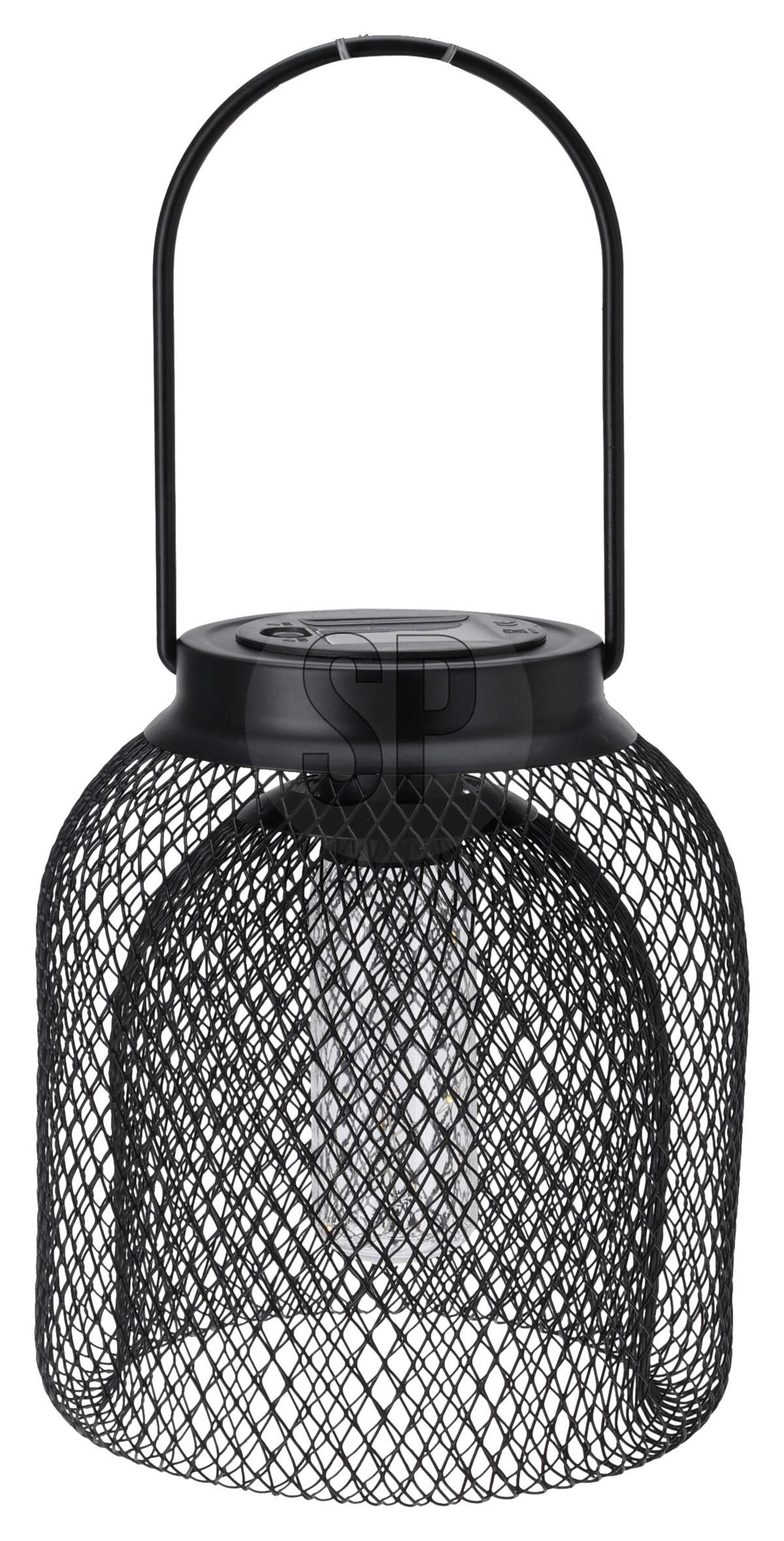 Solarlaterne schwarz Metall B/H/L: ca. 16,5x16,5x20,5 cm Solarlampe - schwarz (20,50/16,50/16,50cm)