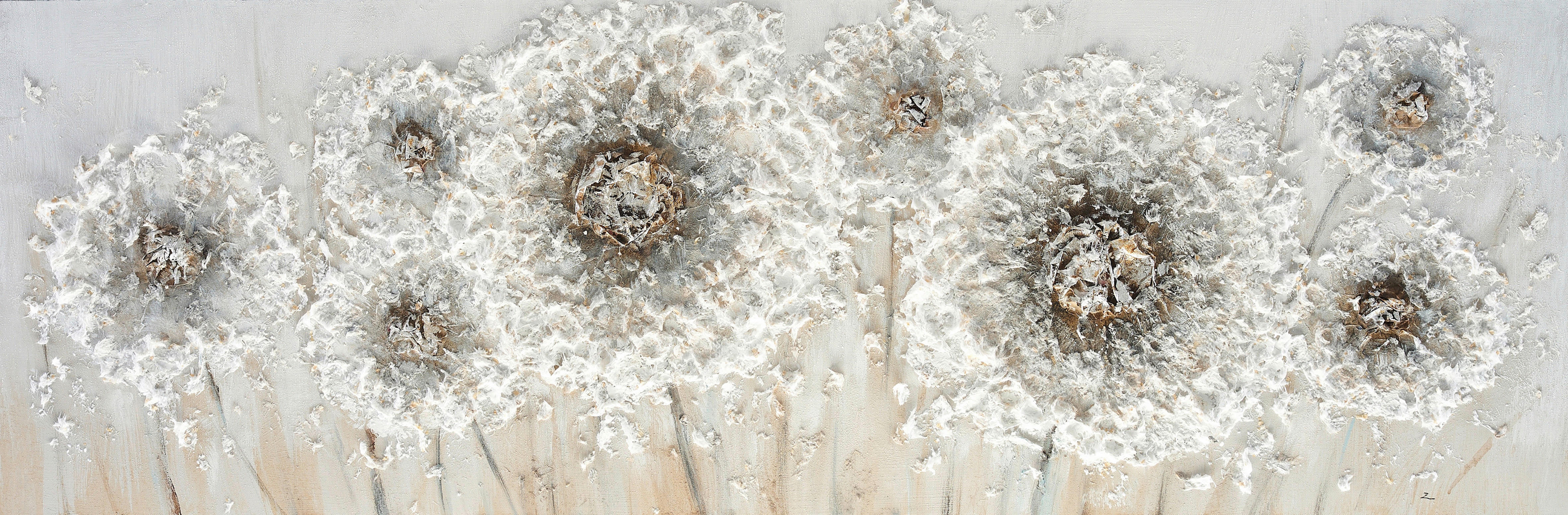 Ölgemälde Pusteblumen B/H: ca. 120x40 cm Ölgemälde_handgefertigt - (120,00/40,00cm)