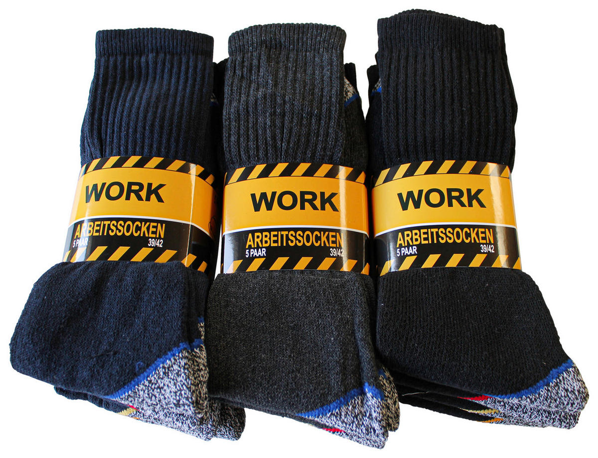 Herren-Socken sortiert 5 Packstücke Größe 39-42 Arbeitssocken_Herren_5erPack - sortiert