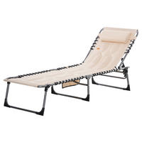 Outsunny Sonnenliege beige Polyester B/H/L: ca. 57x30x188 cm Sonnenliege - beige (188,00/57,00/30,00cm) - Outsunny