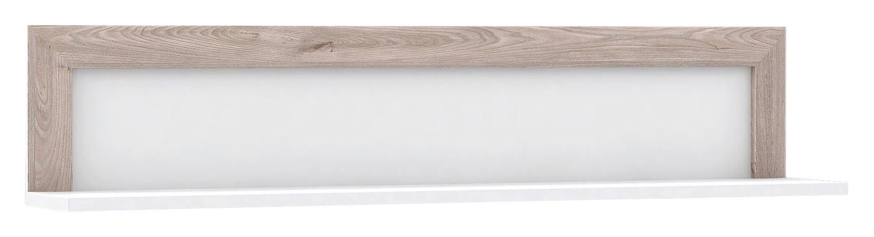 Wandboard  weiß Hochglanz Eiche Nelson Nachbildung B/H/T: ca. 132,9x27,7x22 cm Canne_Wandboard CQNB02-C141 - Eiche/weiß (132,90/27,70/22,00cm)