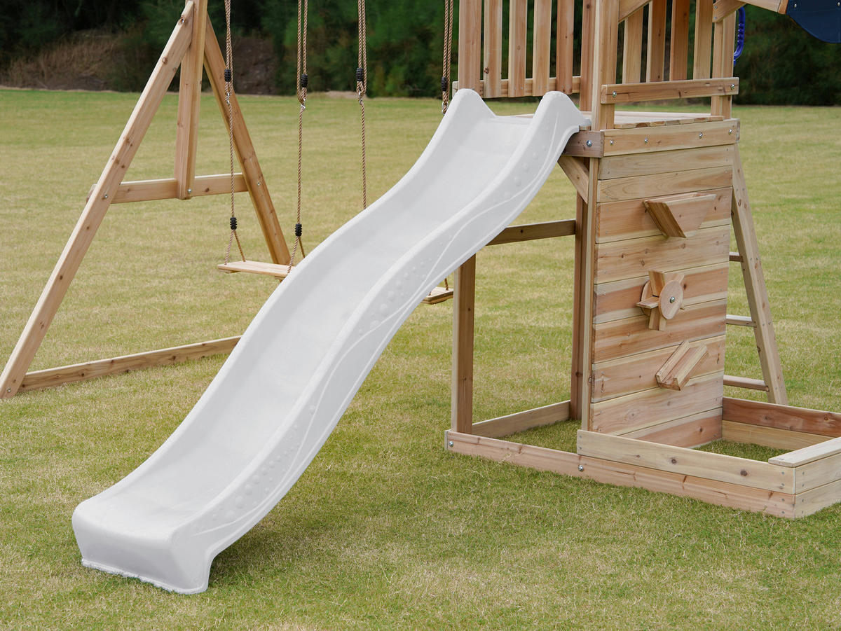AXI Spielturm Malik weiß B/H/L: ca. 345x270x336 cm Malik - braun/weiß (336,00/345,00/270,00cm) - AXI