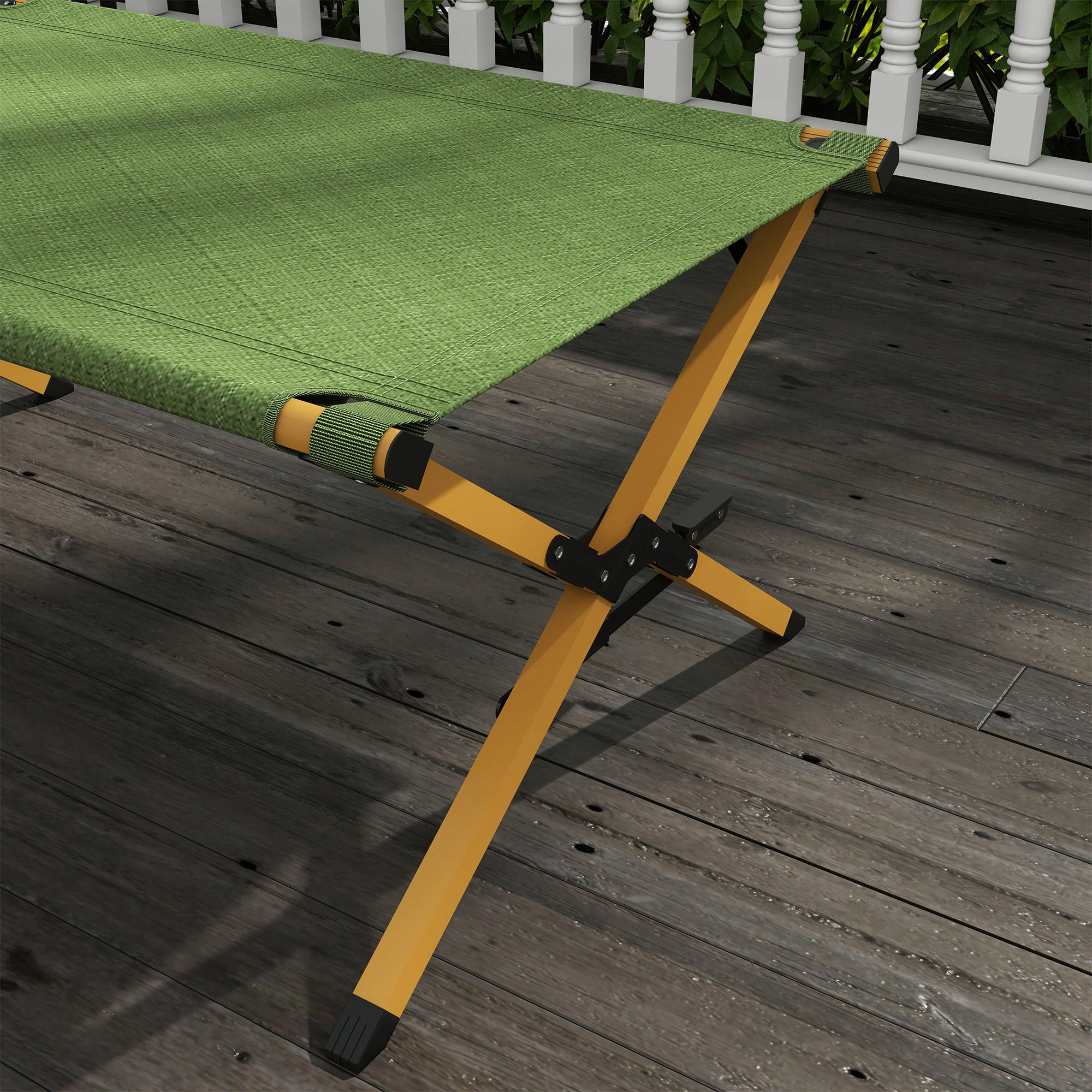 Outsunny Sonnenliege dunkelgrün Nylon B/H/L: ca. 64x45x196 cm Sonnenliege - dunkelgrün (196,00/64,00/45,00cm) - Outsunny