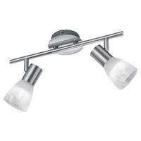 Reality Spotbalken R82231207 nickel matt weiß Metall Glas B/H/T: ca. 34x19x10 cm E14 2 Brennstellen Visto - weiß/nickel matt (34,00/19,00/10,00cm) - Reality
