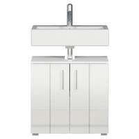 Waschbeckenunterschrank Wons weiß Hochglanz weiß matt B/H/T: ca. 60x58x34 cm Wons - weiß (60,00/58,00/34,00cm) - Trendteam