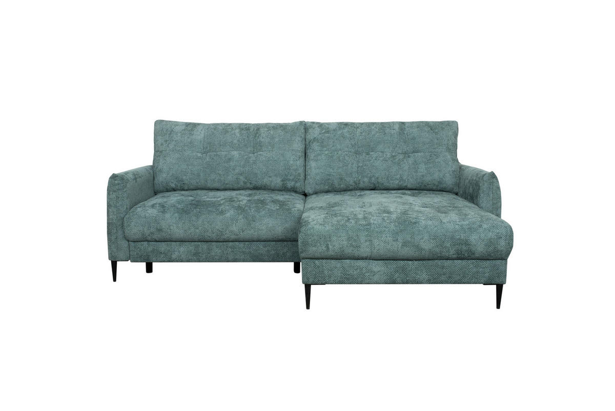 Ecksofa Polis lagunen blau Microfaser B/H/T: ca. 221x94x142 cm Polis - lagunen blau/schwarz (221,00/94,00/142,00cm)