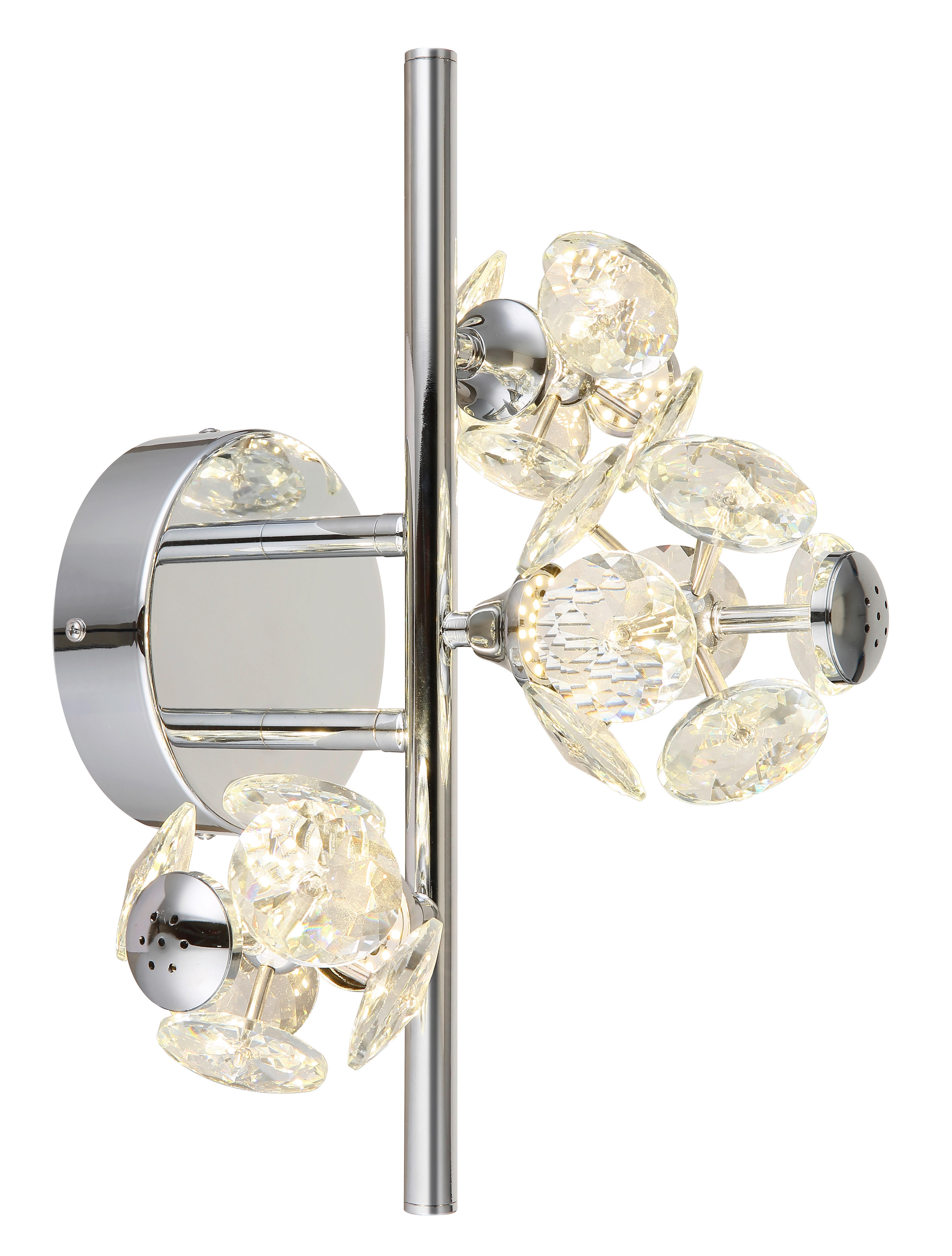 Thumbnail - GLOBO Wandleuchte klar Chrom Metall Glas B/H: ca. 41x27 cm 1 Brennstellen