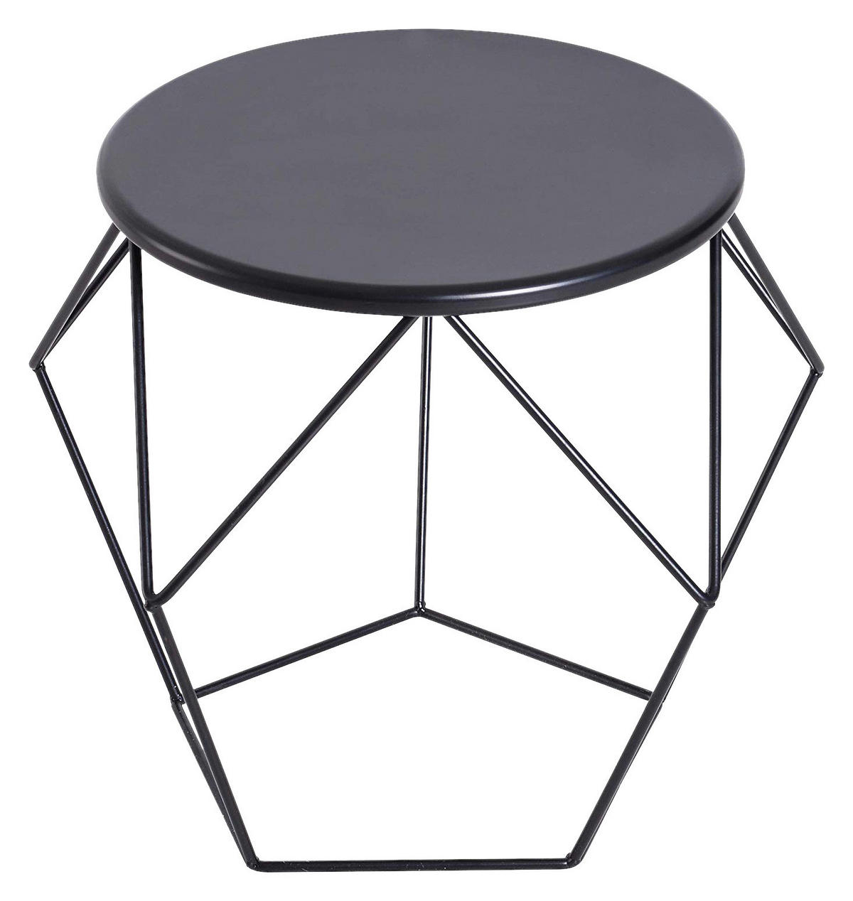 HOMCOM Beistelltisch schwarz Stahl H/D: ca. 44x54 cm Beistelltisch - schwarz (54,00/44,00cm) - HOMCOM