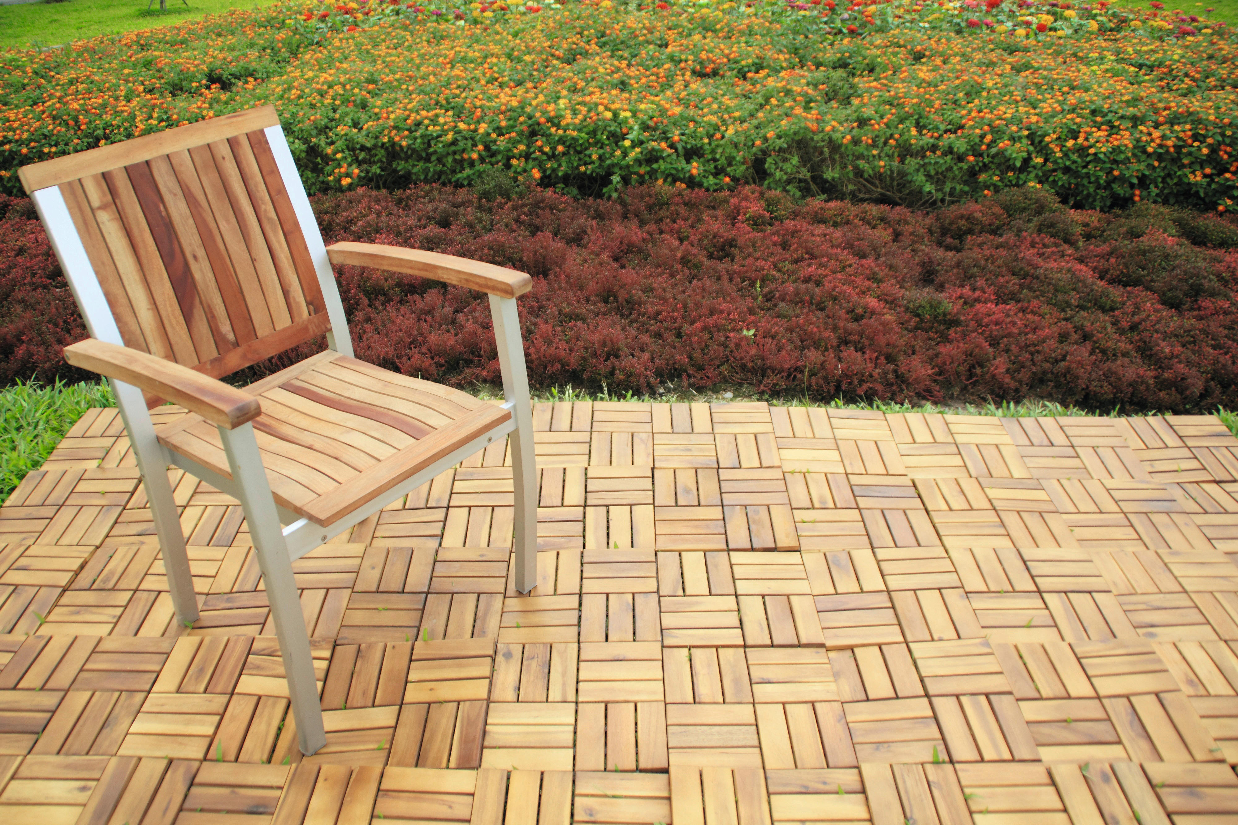 Terrassenfliese Akazie, 9 Stück im Paket hellbraun B/L: ca. 30x30 cm Akazie, 9 Stück im Paket - hellbraun (30,00/30,00/2,40cm)