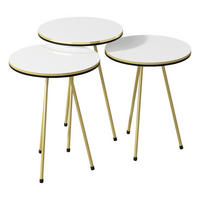 Beistelltisch 3er-Set. 21696306 weiß gold Optik Metall B/H/T: ca. 38x53,5x38 cm 3er-Set. 21696306 - gold/weiß (38,00/53,50/38,00cm) - moebel17