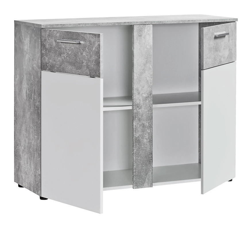 Kommode Trentino Beton Optik weiß B/H/T: ca. 100x81x40 cm Trentino - weiß (100,00/81,00/40,00cm)
