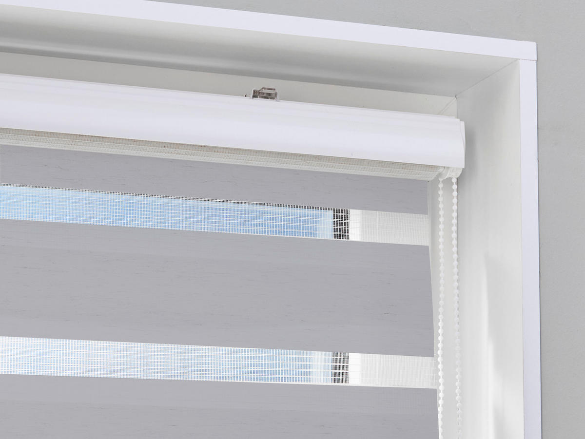 Doppelrollo mit Blende Easy Fix silber B/L: ca. 55x160 cm Easy Fix - silber (55,00/160,00cm) - POCOline