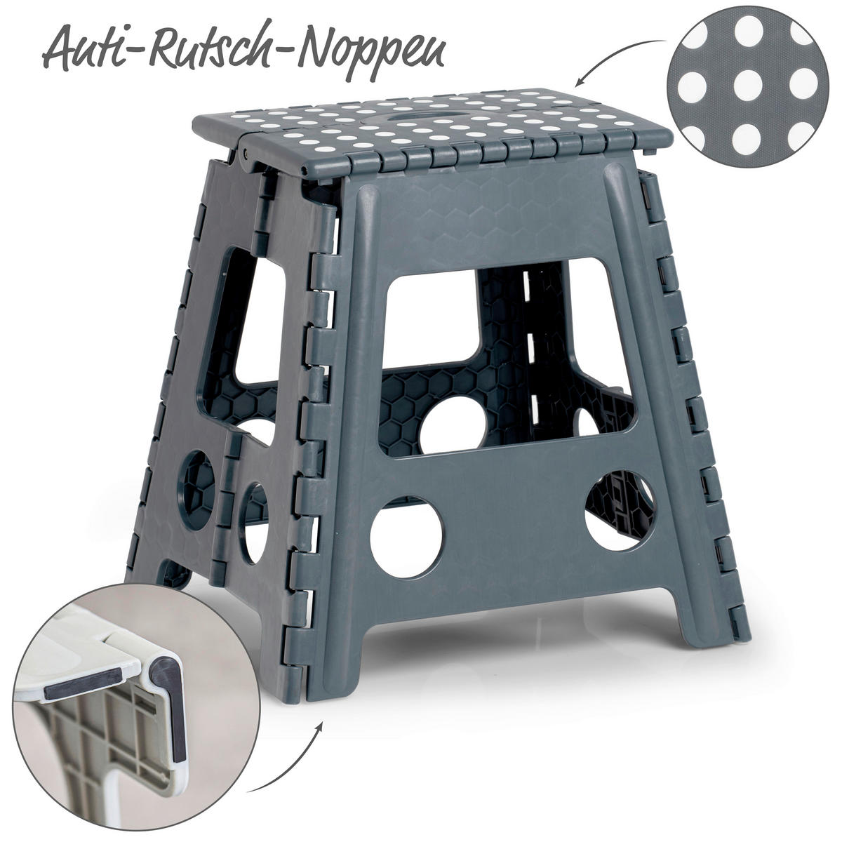 Zeller Klapphocker anthrazit B/H/L: ca. 31x39x38,5 cm Klapphocker - anthrazit (38,50/31,00/39,00cm) - Zeller