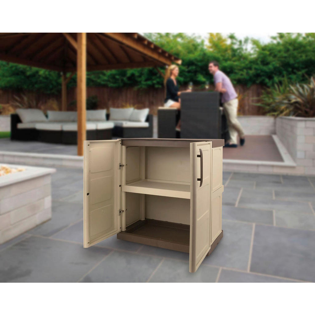 Thumbnail - ArtPlast Kunststoffschrank Steel niedrig beige Kunststoff B/H/T: ca. 70x85,5x39 cm