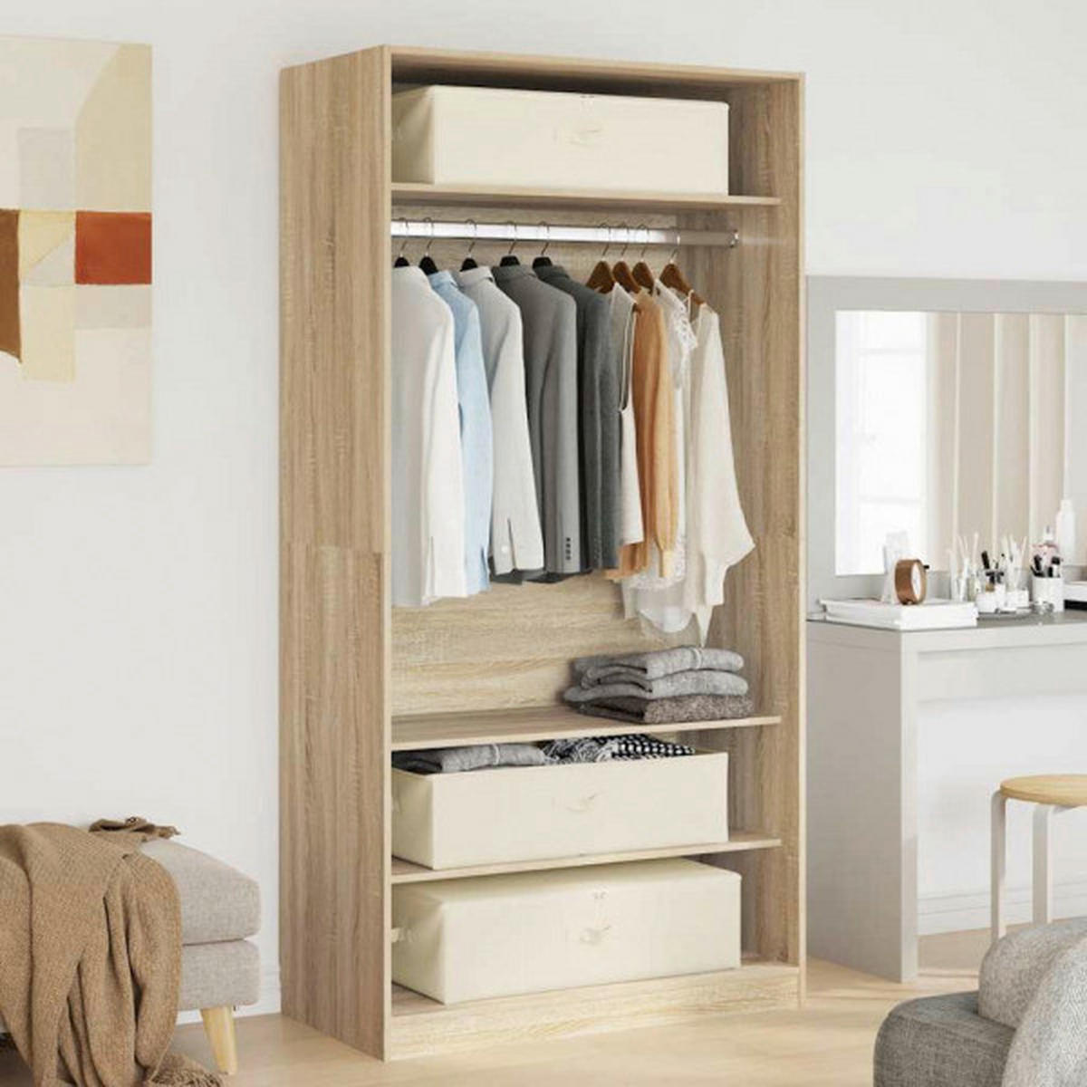 vidaXL Aufbewahrungsbox creme B/H/L: ca. 34x23x43 cm Aufbewahrungsbox - creme (43,00/34,00/23,00cm) - vidaXL