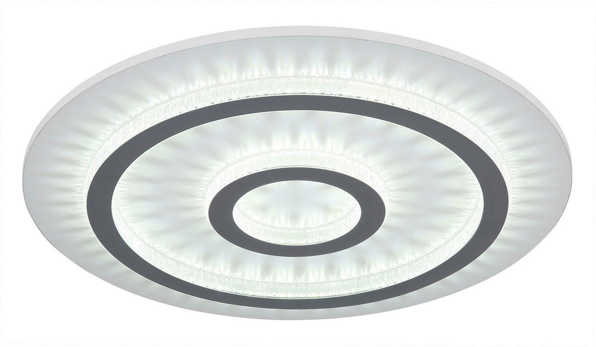GLOBO LED-Deckenleuchte hellgrau klar weiß Kunststoff Metall H/D: ca. 5,5x45 cm 1 Brennstellen JAYDEN - klar/hellgrau (45,00/5,50cm) - GLOBO