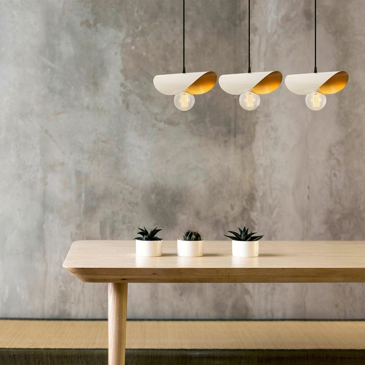 Opviq Pendelleuchte Sivani weiß gold Eisen B/H/T/L: ca. 17x106x17x80 cm E27 3 Brennstellen Sivani - gold/weiß (80,00/17,00/106,00cm) - Opviq