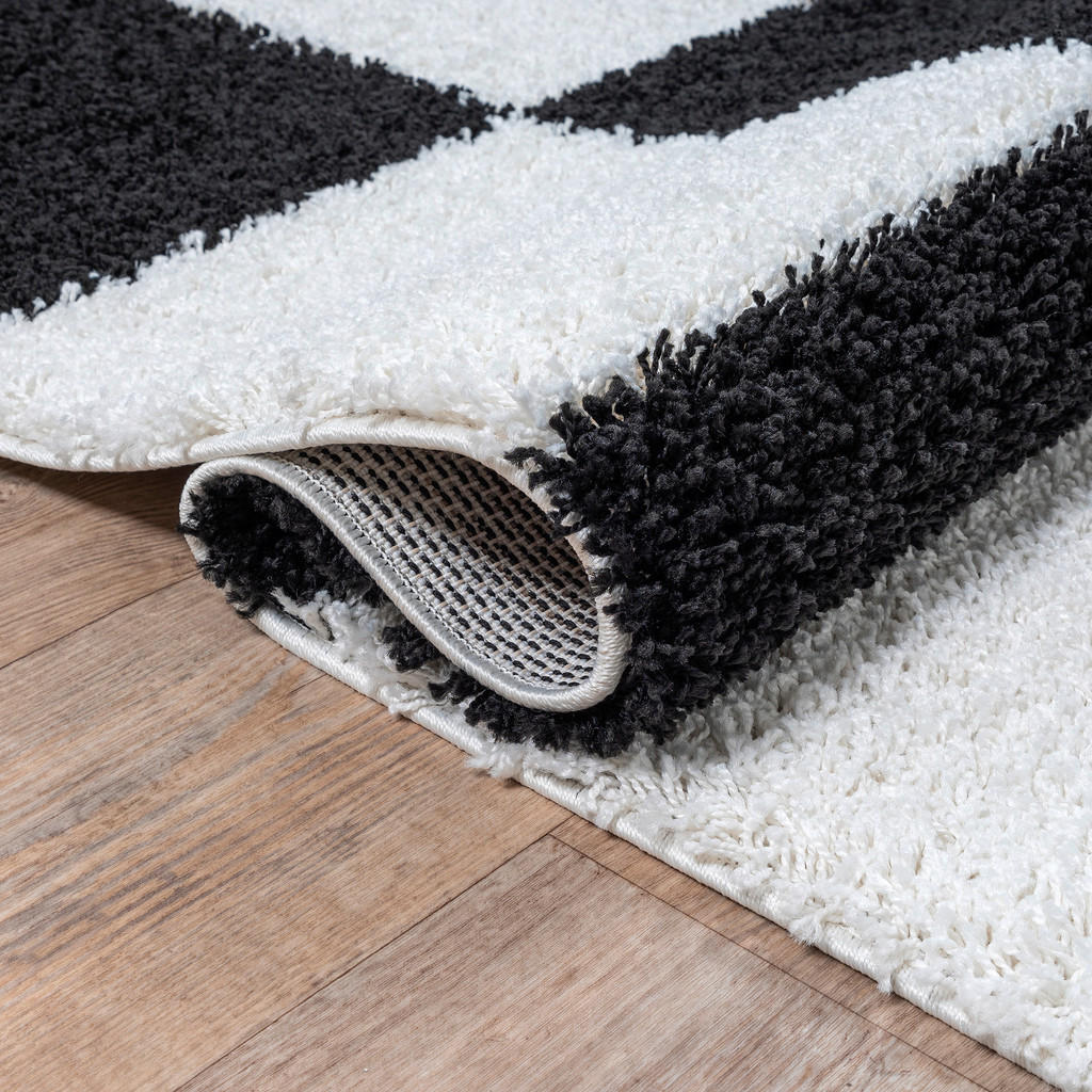 Thumbnail - Sanat Hochflorteppich MILANO schwarz B/L: ca. 80x150 cm