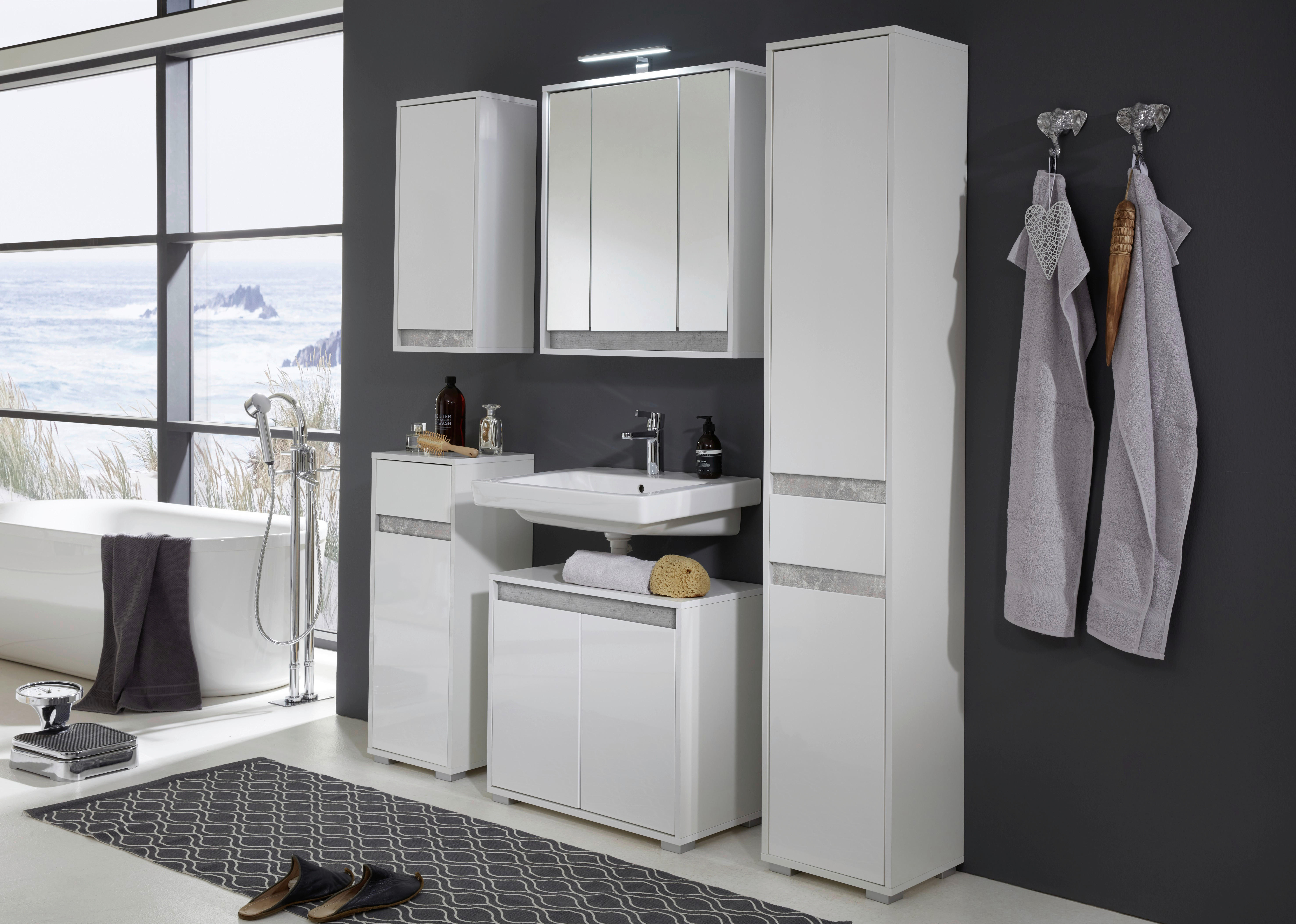 Stauraumelement Sol weiß Hochglanz weiß B/H/T: ca. 35x73x23 cm Sol - weiß (35,00/73,00/23,00cm) - Trendteam