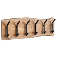 Wandgarderobe natur schwarz pulverbeschichtet B/H/T: ca. 100x29x12,5 cm Wandgarderobe - natur/schwarz (100,00/29,00/12,50cm) - Wohnling
