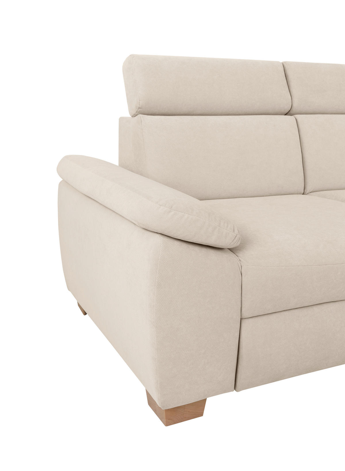 Ecksofa Aguda beige Microfaser B/H/T: ca. 269x102x175 cm Aguda - beige/buche (269,00/102,00/175,00cm)