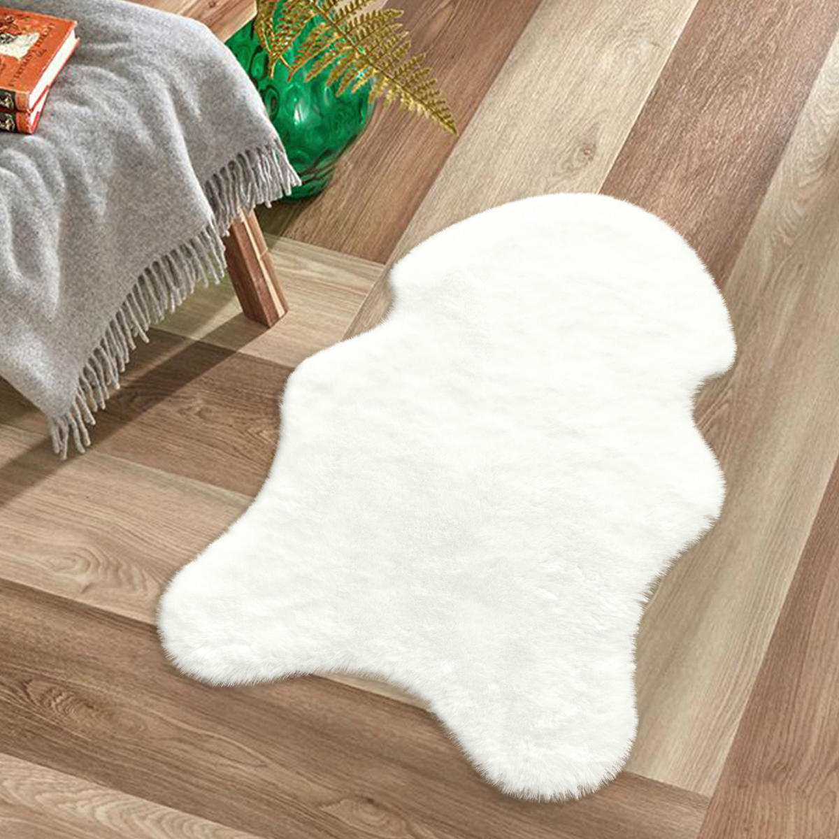 Fellimitat Moya weiß B/L: ca. 40x57 cm Moya - weiß (40,00/57,00cm)