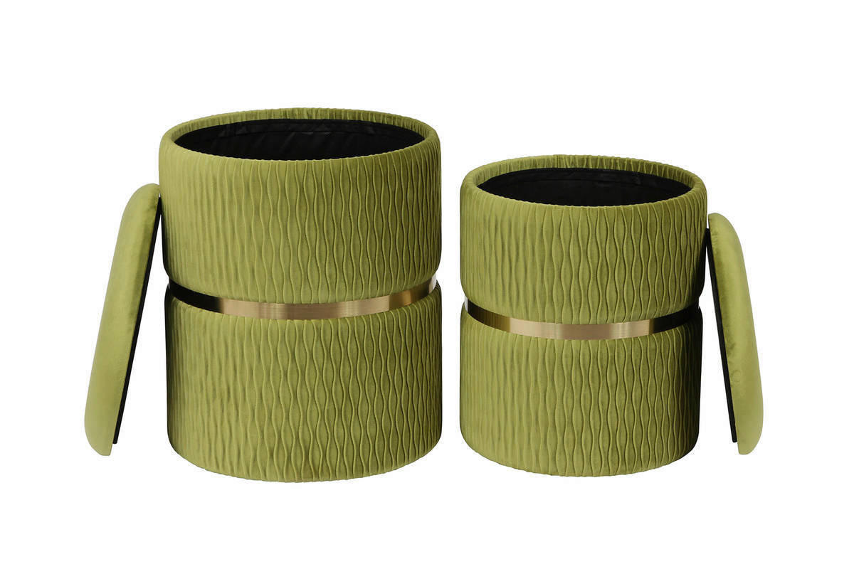 360 Living Hocker Milas 100 2er-Set Pistazie H/D: ca. 44x36 cm Milas 100 2er-Set - Pistazie (36,00/44,00cm) - 360 Living