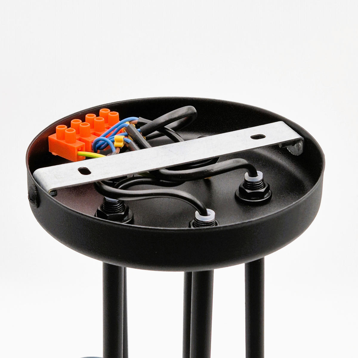 Lamkur Deckenleuchte DOMINO 51222 schwarz Stahl H/L: ca. 40x59 cm E27 5 Brennstellen Domino - schwarz (59,00cm) - Lamkur