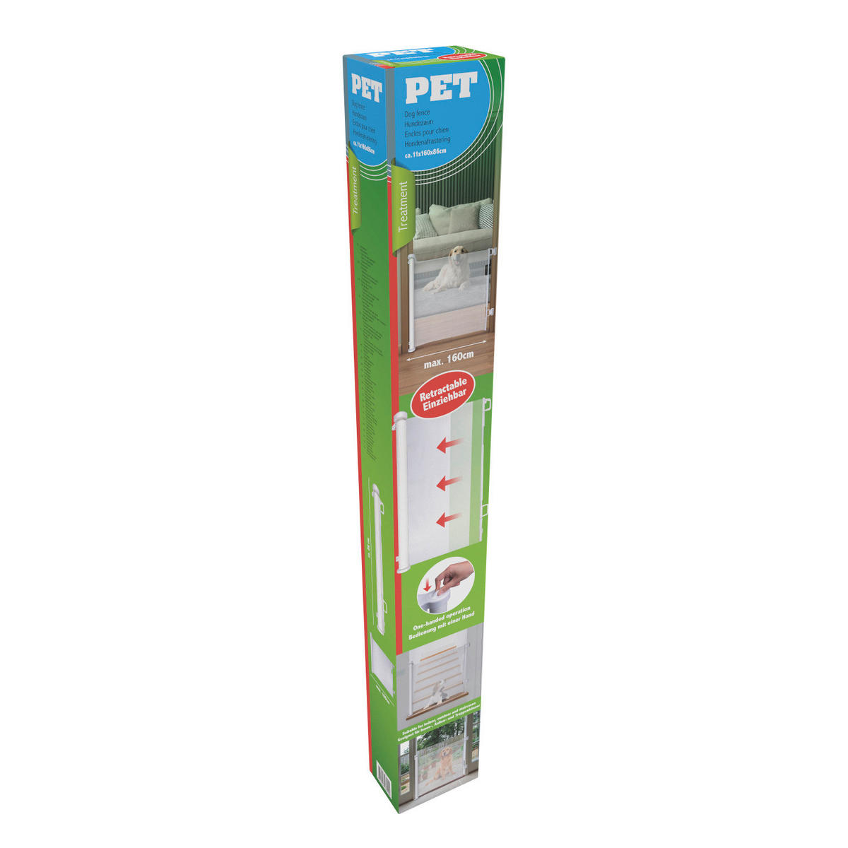 Pet Treatment Hundezaun weiß Kunststoff B/H/L: ca. 160x86x11 cm Ausziehbarer_Hundezaun - weiß (11,00/160,00/86,00cm) - Pet Treatment