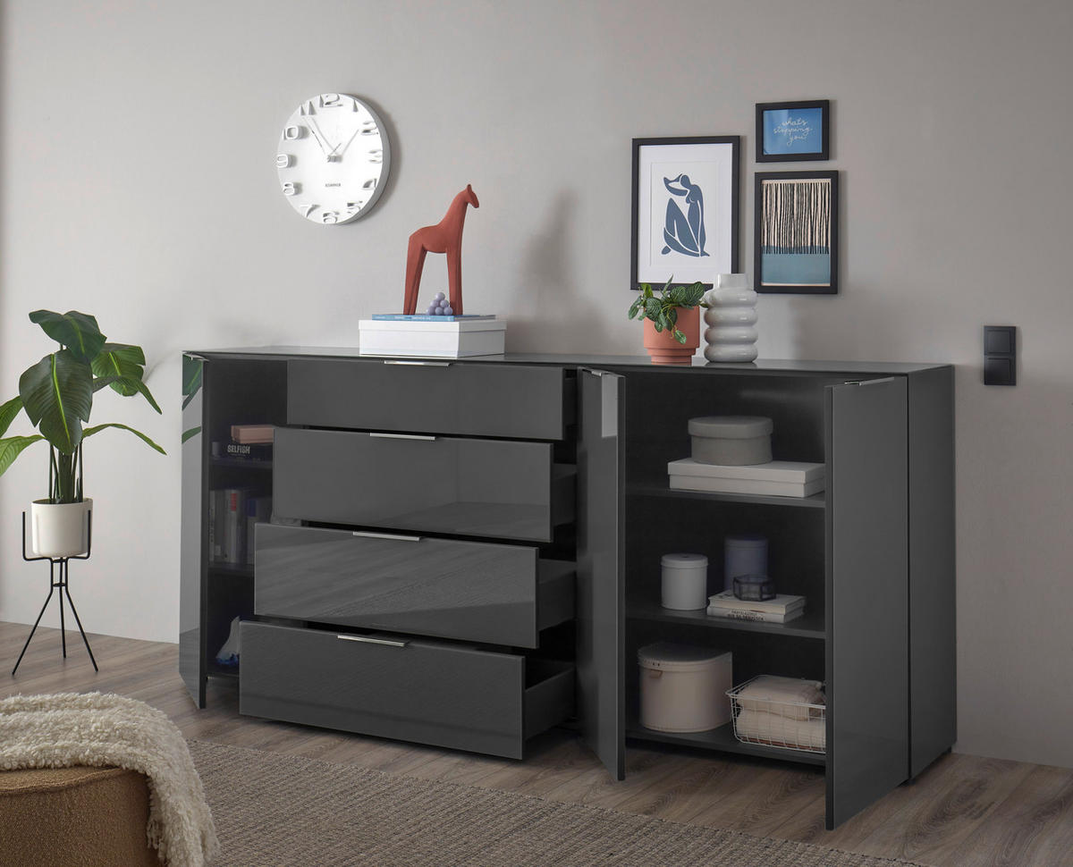 Kommode Santorin anthrazit B/H/T: ca. 226x99x40 cm Santorin - anthrazit (226,00/99,00/40,00cm)