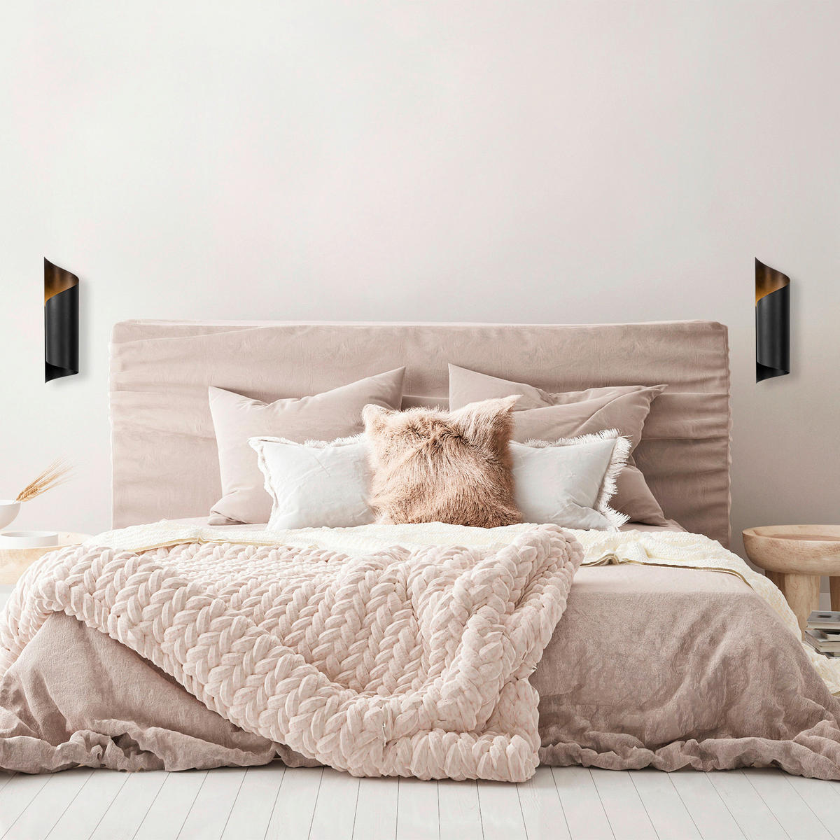 Opviq Wandleuchte Sivani schwarz Eisen B/H/T/L: ca. 16x35x16x10 cm E27 1 Brennstellen Sivani - schwarz (10,00/16,00/35,00cm) - Opviq