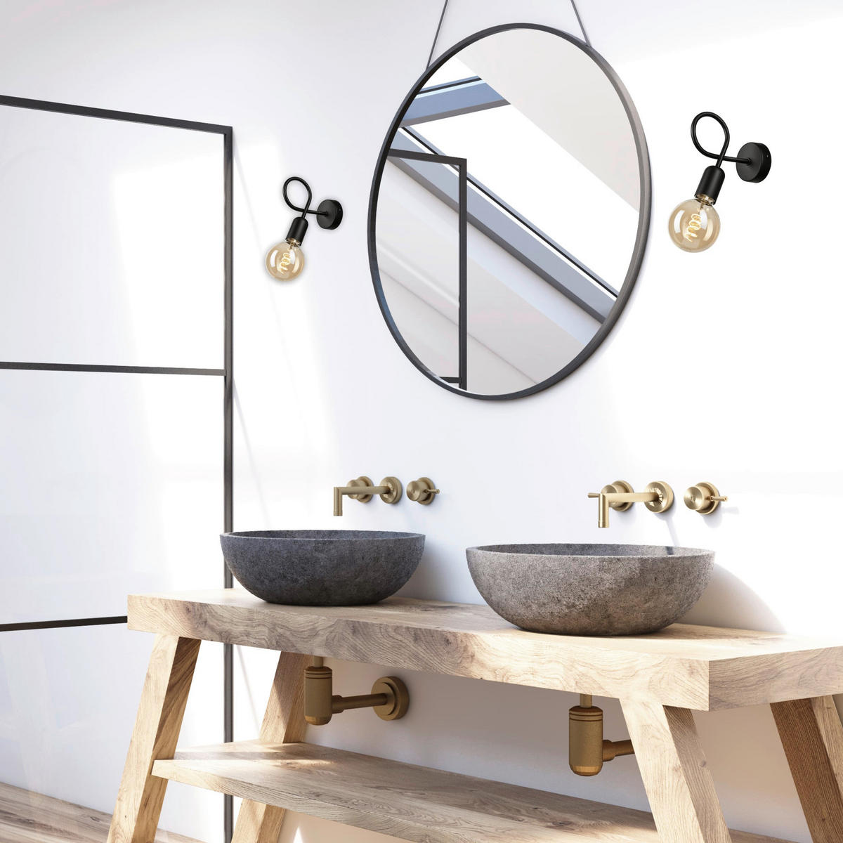 Lamkur Wandleuchte schwarz Stahl B/H/L: ca. 8x18x16 cm E27 1 Brennstellen Lizzy - schwarz (16,00/8,00/18,00cm) - Lamkur